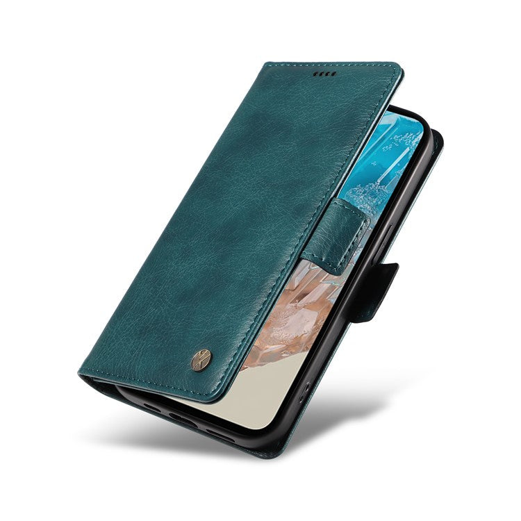 YIKATU YK-007 For Samsung Galaxy M35 5G Case Card Holder Litchi Texture Leather Phone Cover - Blue