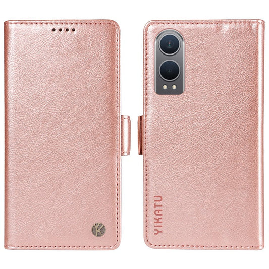 YIKATU YK-007 For OnePlus Nord CE4 Lite 5G / Oppo K12x 5G (China) Wallet Case Litchi Grain Leather Phone Protective Cover - Rose Gold