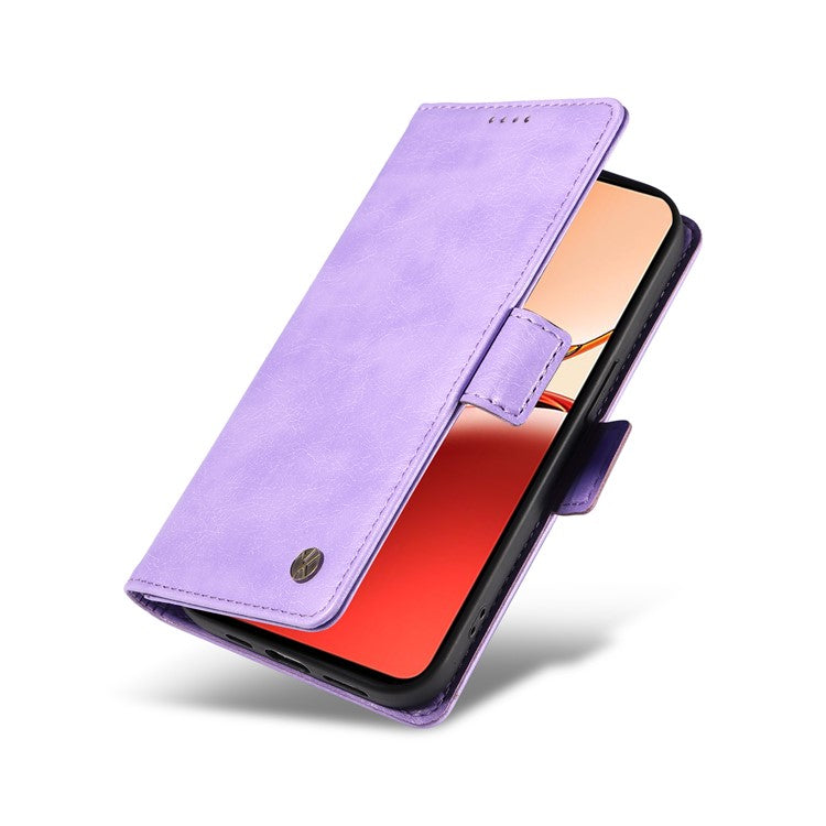 YIKATU YK-007 For Oppo Reno12 F 4G Case PU Leather Matte TPU Inner Shell Phone Cover Litchi Texture - Purple