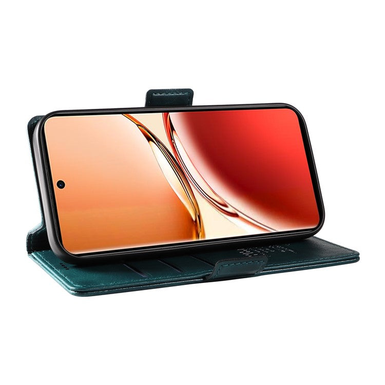 YIKATU YK-007 For Oppo Reno12 F 4G Case PU Leather Matte TPU Inner Shell Phone Cover Litchi Texture - Blue