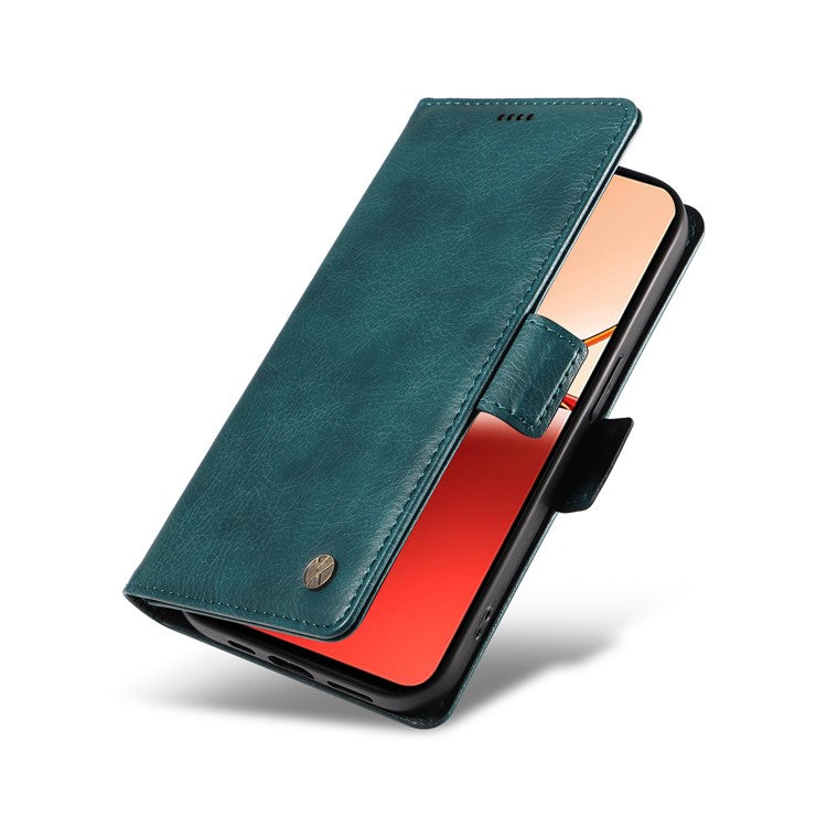 YIKATU YK-007 For Oppo Reno12 F 4G Case PU Leather Matte TPU Inner Shell Phone Cover Litchi Texture - Blue