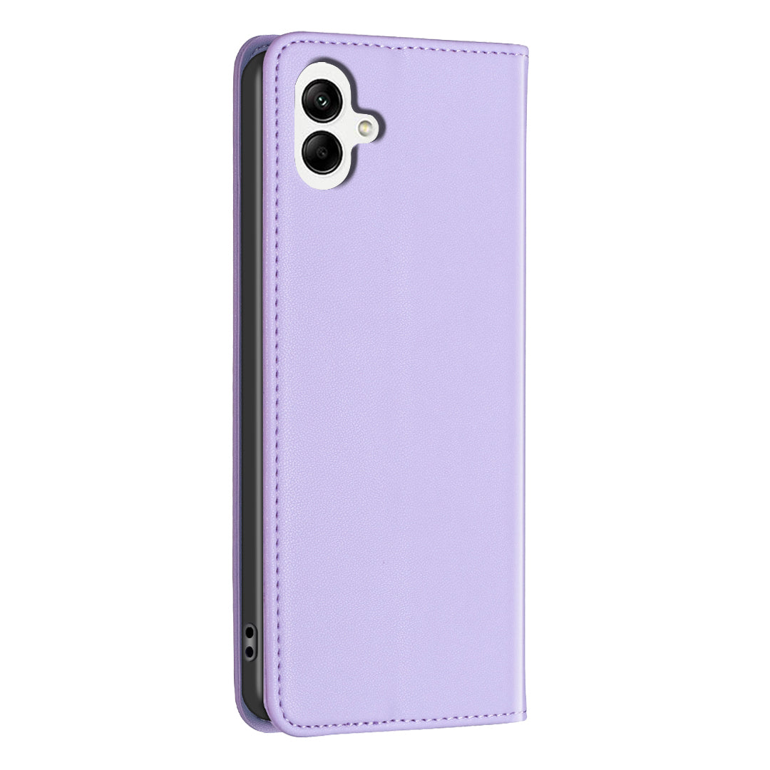 BINFEN COLOR BF18 For Samsung Galaxy A06 Leather Case Card Slots Phone Cover - Purple