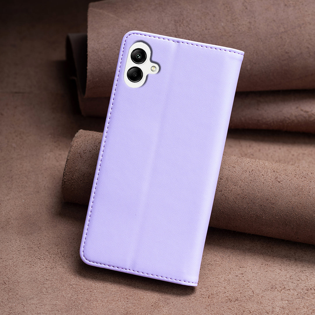 BINFEN COLOR BF18 For Samsung Galaxy A06 Leather Case Card Slots Phone Cover - Purple