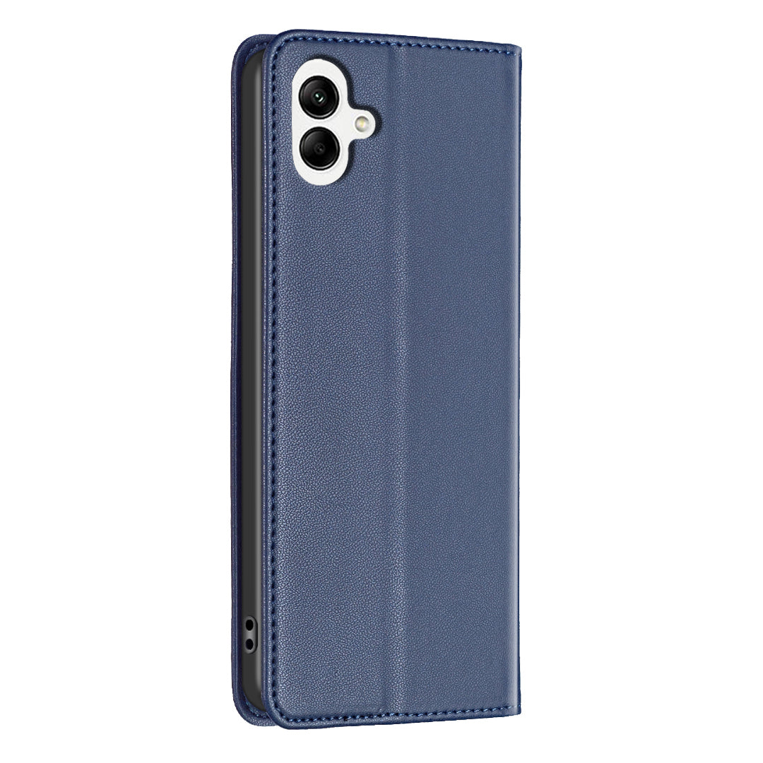 BINFEN COLOR BF18 For Samsung Galaxy A06 Leather Case Card Slots Phone Cover - Blue