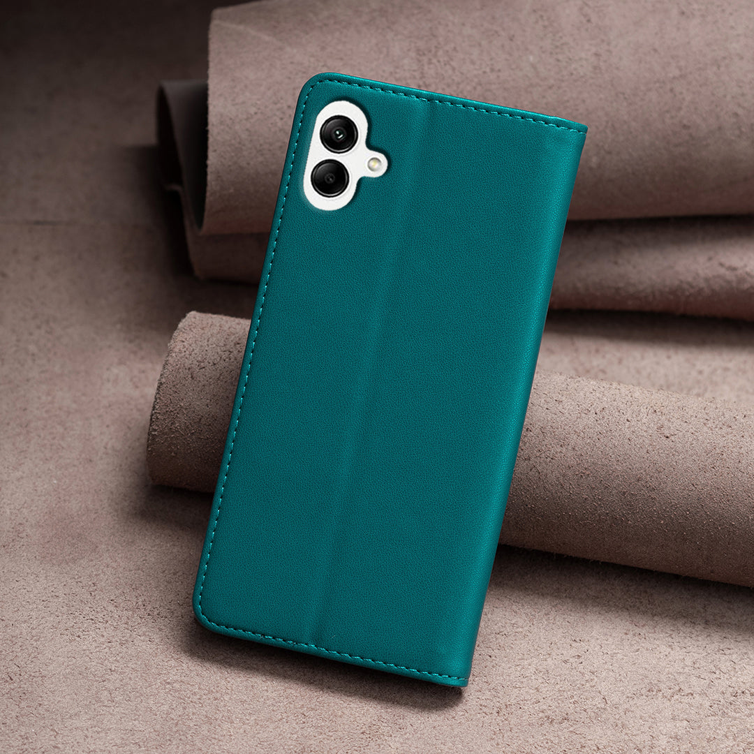 BINFEN COLOR BF18 For Samsung Galaxy A06 Leather Case Card Slots Phone Cover - Green