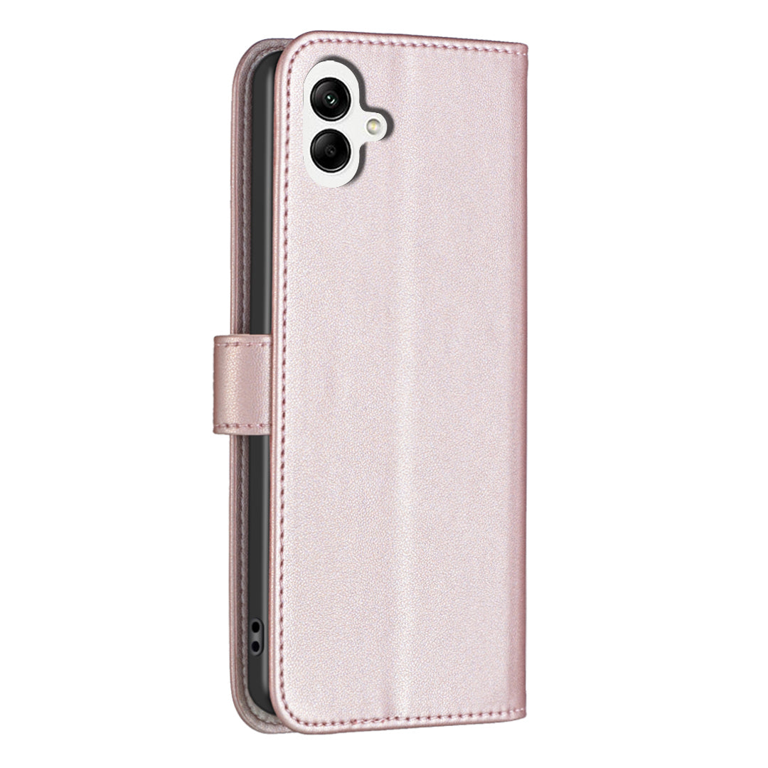 BINFEN COLOR BF17 For Samsung Galaxy A06 Leather Phone Case Wallet Cover - Rose Gold
