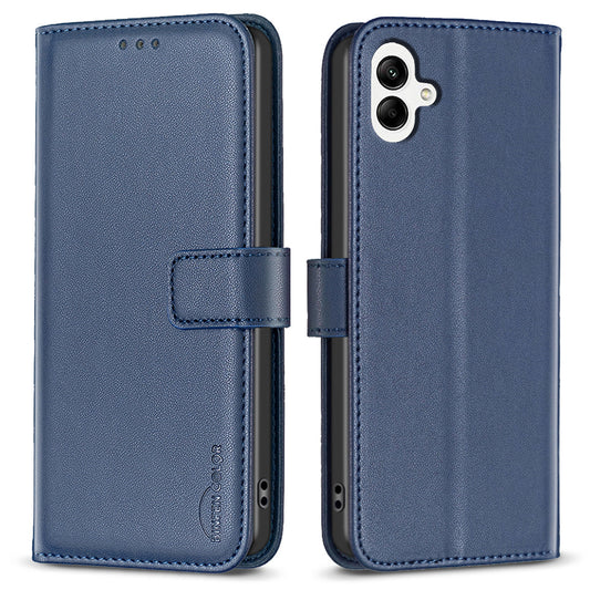 BINFEN COLOR BF17 For Samsung Galaxy A06 Leather Phone Case Wallet Cover - Blue