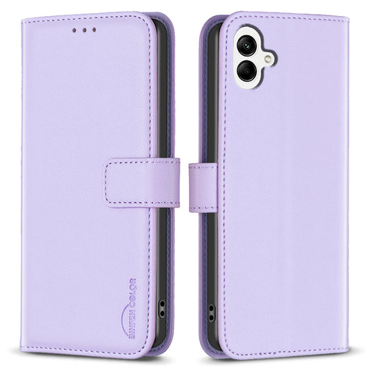 BINFEN COLOR BF17 For Samsung Galaxy A06 Leather Phone Case Wallet Cover - Purple
