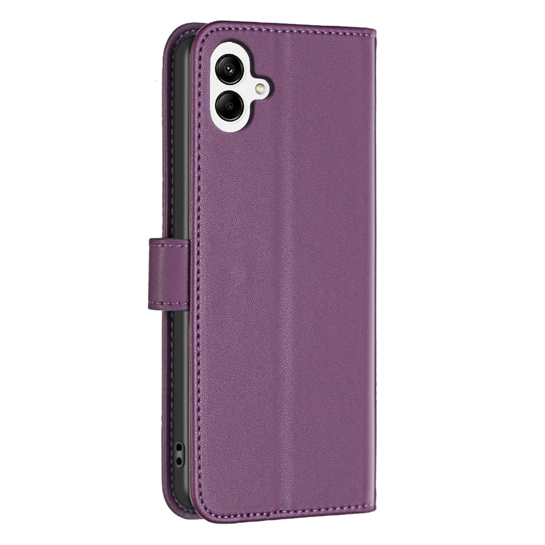 BINFEN COLOR BF17 For Samsung Galaxy A06 Leather Phone Case Wallet Cover - Dark Purple