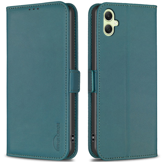 BINFEN COLOR BF31 For Samsung Galaxy A06 Case PU Leather Flip Folio Phone Wallet Cover - Green