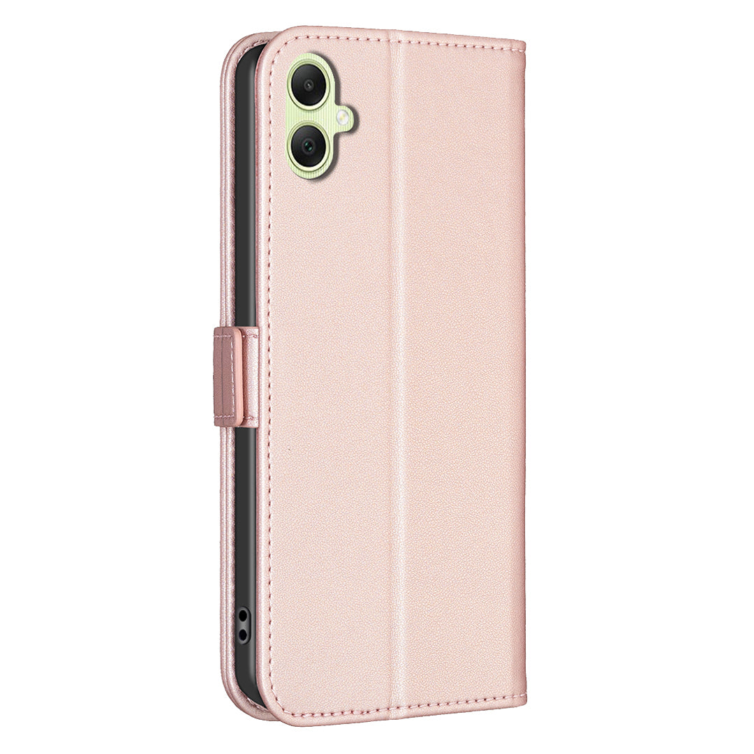 BINFEN COLOR BF31 For Samsung Galaxy A06 Case PU Leather Flip Folio Phone Wallet Cover - Pink