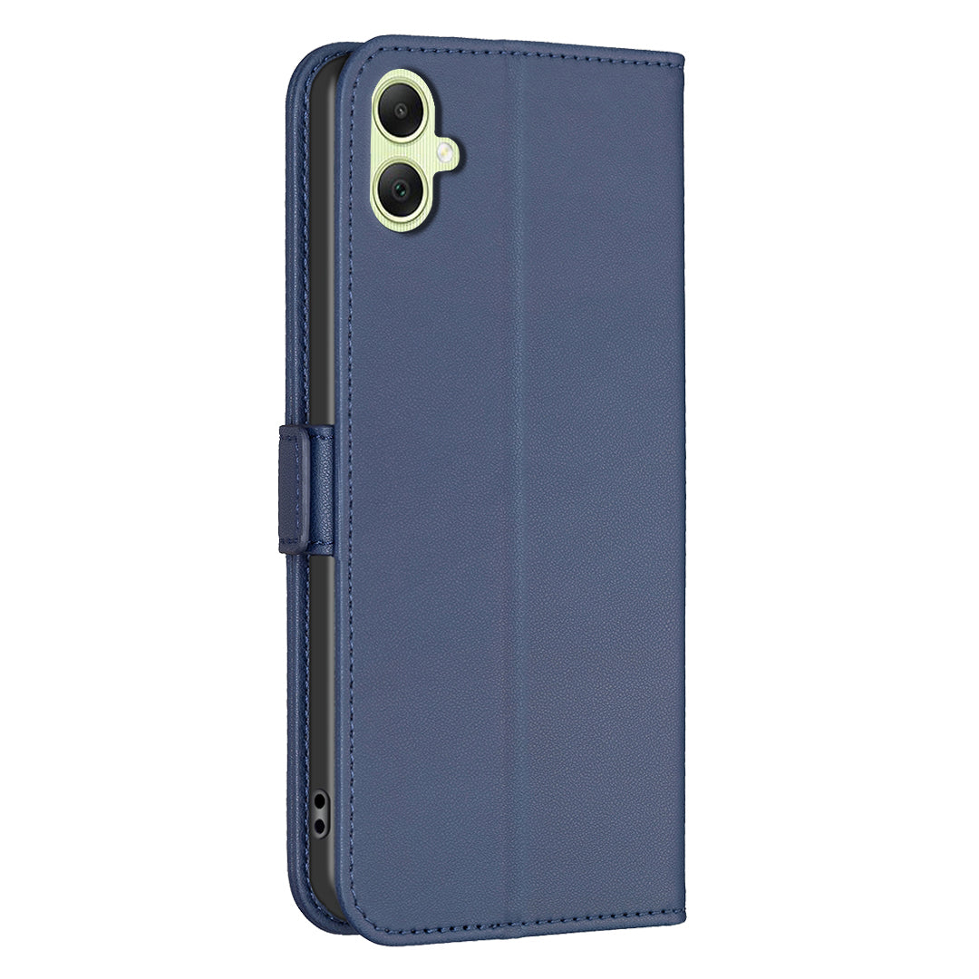 BINFEN COLOR BF31 For Samsung Galaxy A06 Case PU Leather Flip Folio Phone Wallet Cover - Blue