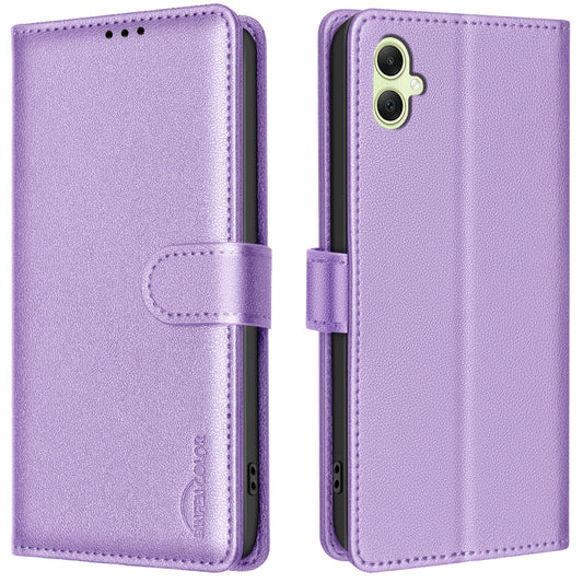 BINFEN COLOR BF32 For Samsung Galaxy A06 Case PU Leather Litchi Texture Phone Cover - Purple