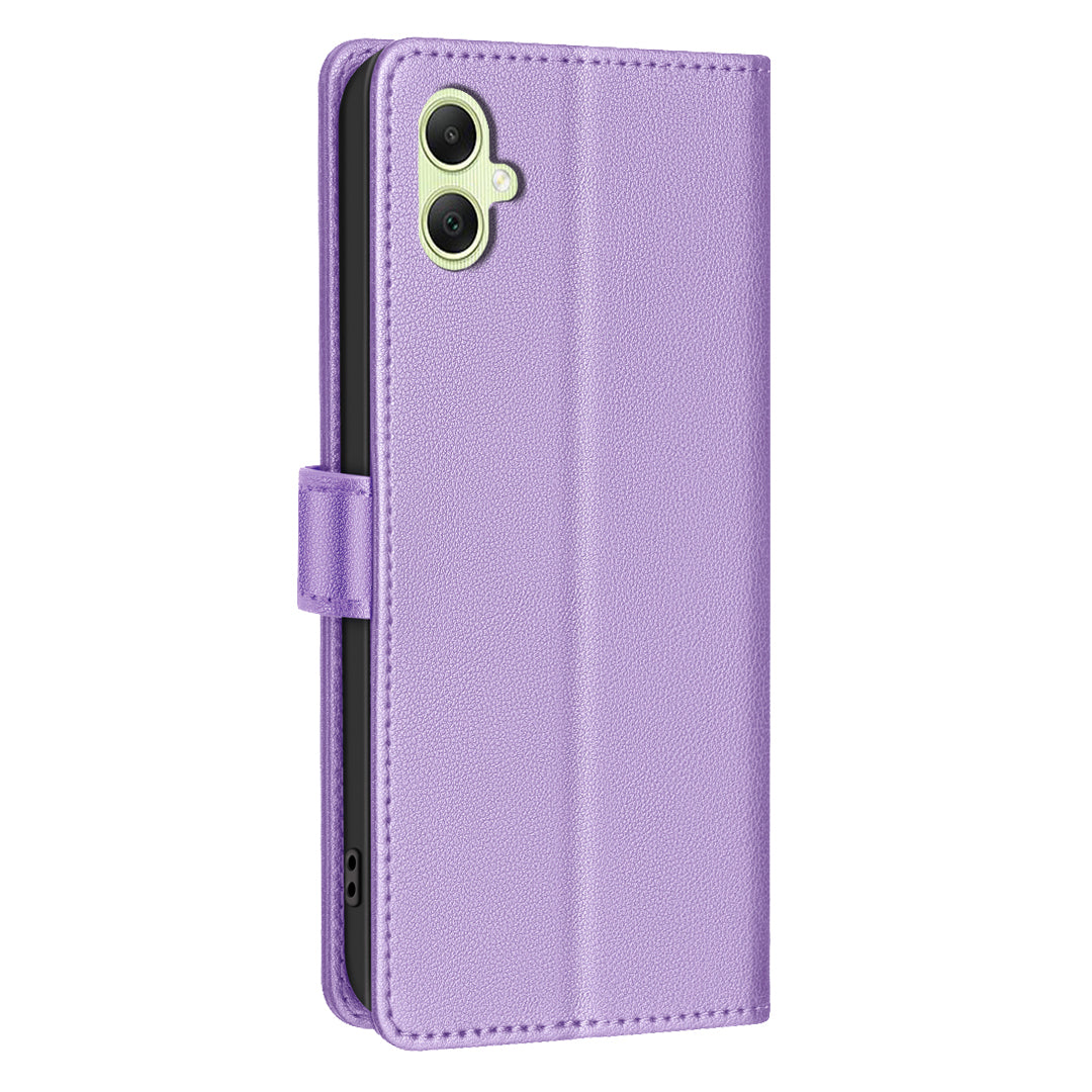BINFEN COLOR BF32 For Samsung Galaxy A06 Case PU Leather Litchi Texture Phone Cover - Purple