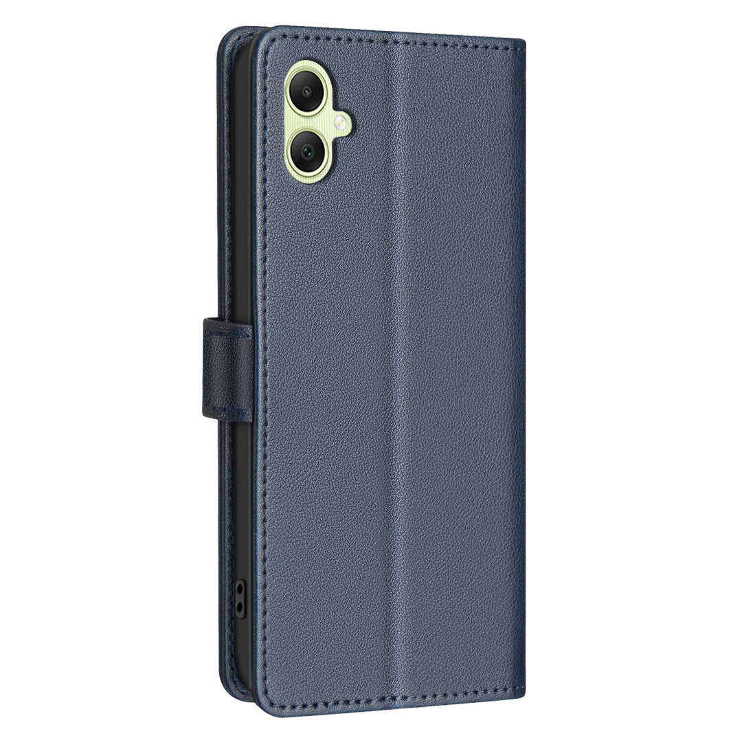 BINFEN COLOR BF32 For Samsung Galaxy A06 Case PU Leather Litchi Texture Phone Cover - Blue
