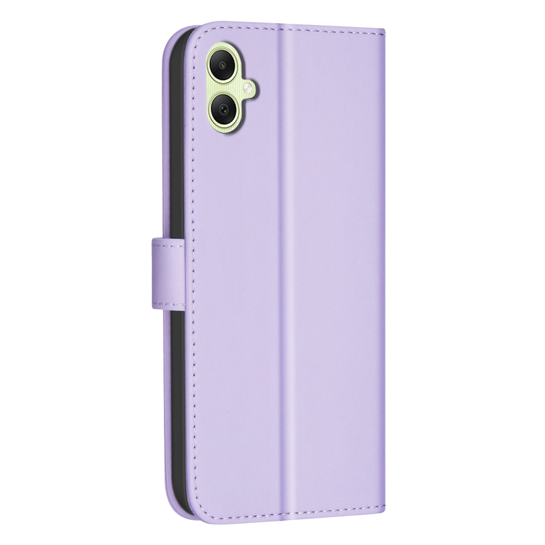 BINFEN COLOR BF34 for Samsung Galaxy A06 Case Wallet PU Leather Cover Square Grid Pattern - Light Purple