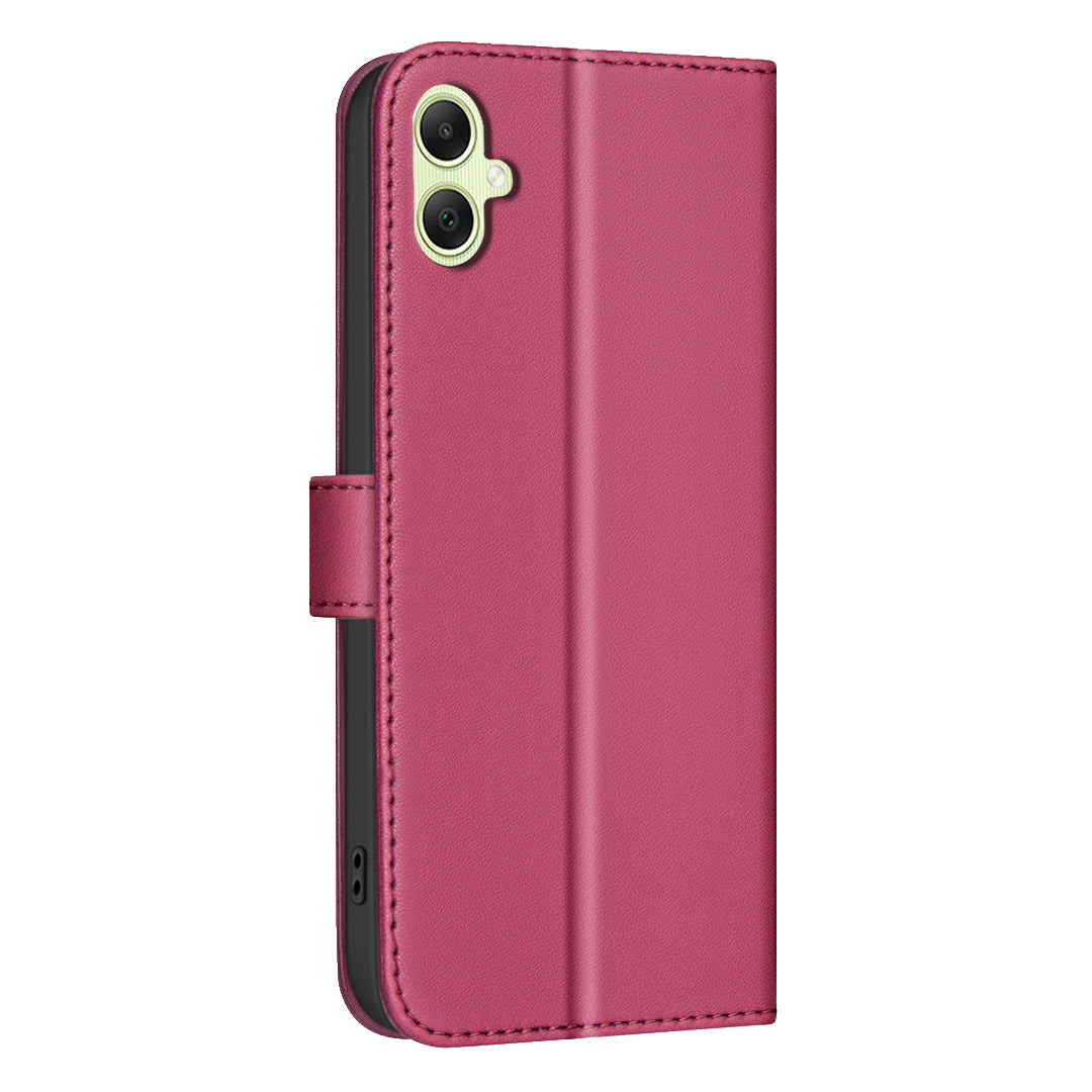 BINFEN COLOR BF34 for Samsung Galaxy A06 Case Wallet PU Leather Cover Square Grid Pattern - Red