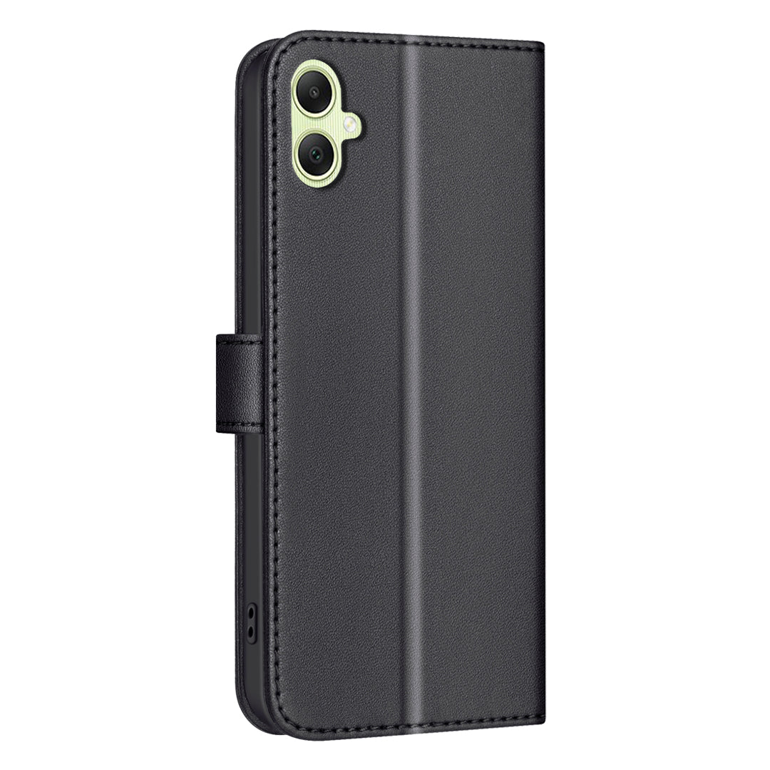 BINFEN COLOR BF34 for Samsung Galaxy A06 Case Wallet PU Leather Cover Square Grid Pattern - Black