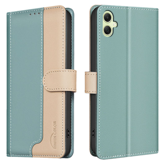 BINFEN COLOR BF33 for Samsung Galaxy A06 Case Phone Leather Cover RFID Blocking - Green