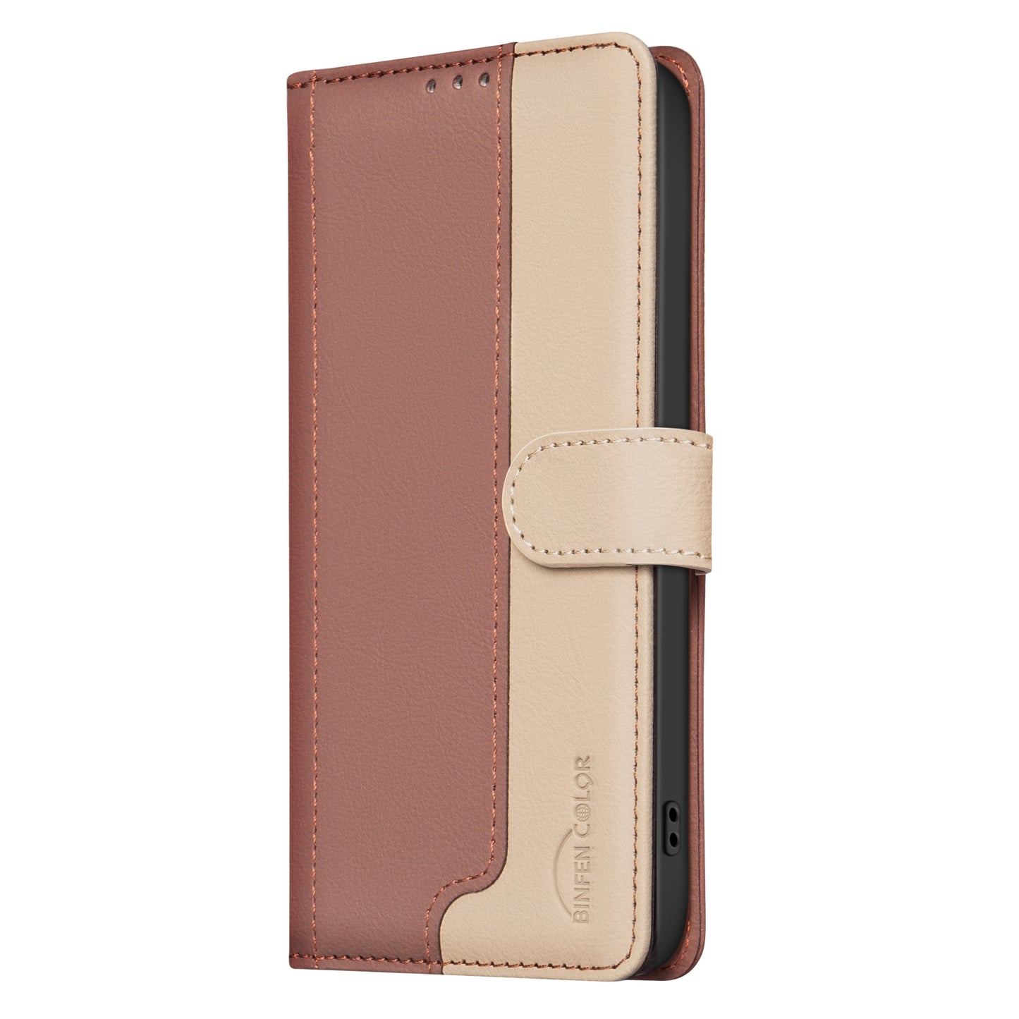 BINFEN COLOR BF33 for Samsung Galaxy A06 Case Phone Leather Cover RFID Blocking - Brown