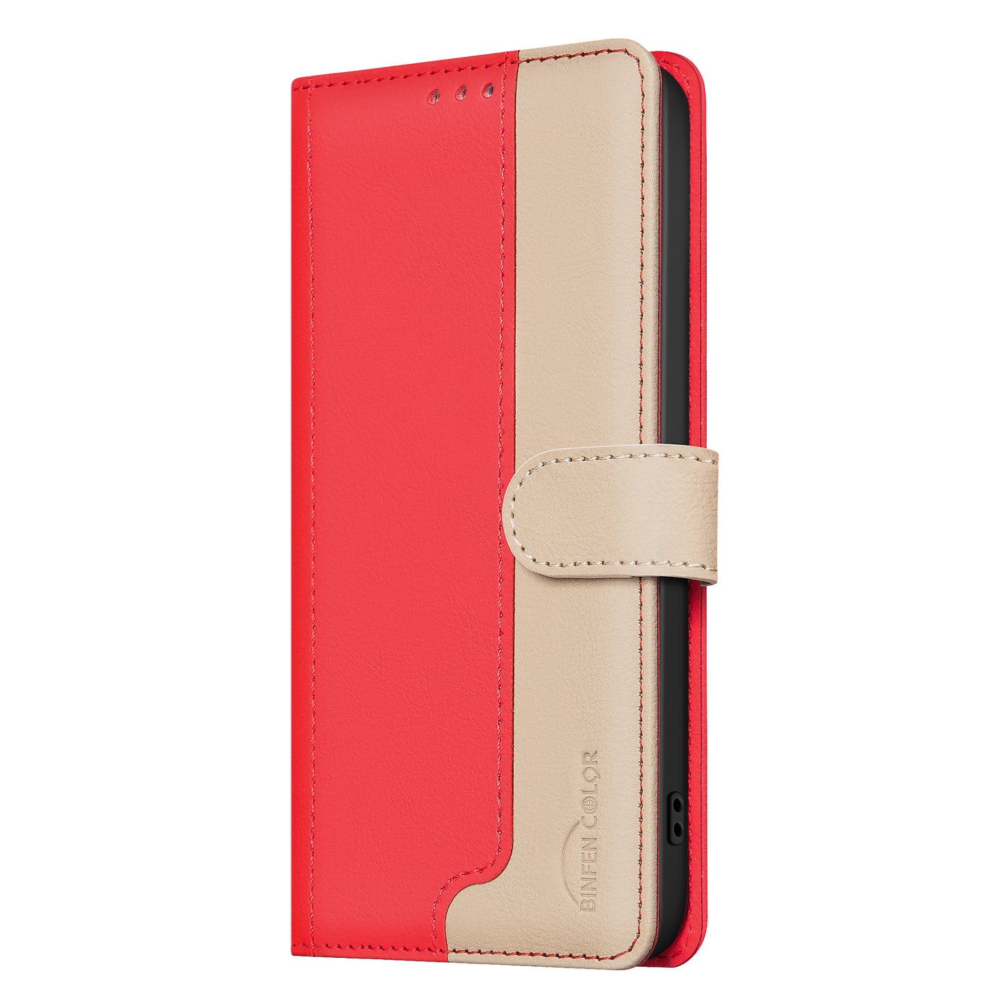 BINFEN COLOR BF33 for Samsung Galaxy A06 Case Phone Leather Cover RFID Blocking - Red