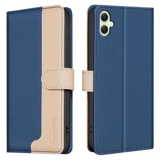 BINFEN COLOR BF33 for Samsung Galaxy A06 Case Phone Leather Cover RFID Blocking - Blue