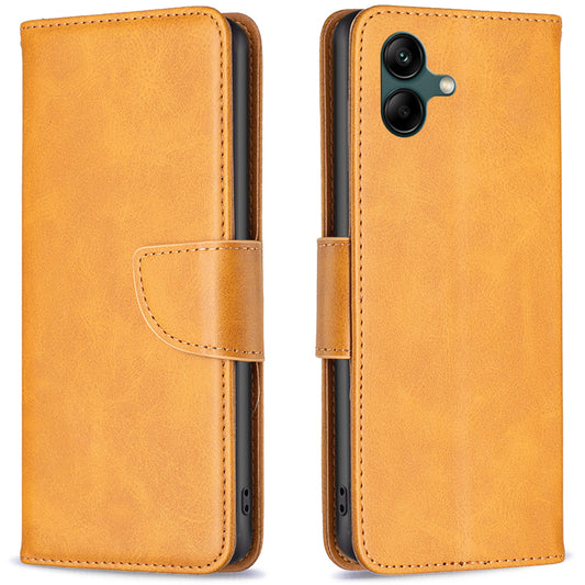 For Samsung Galaxy A06 Case Wallet Stand Folio Flip PU Leather Phone Cover - Yellow