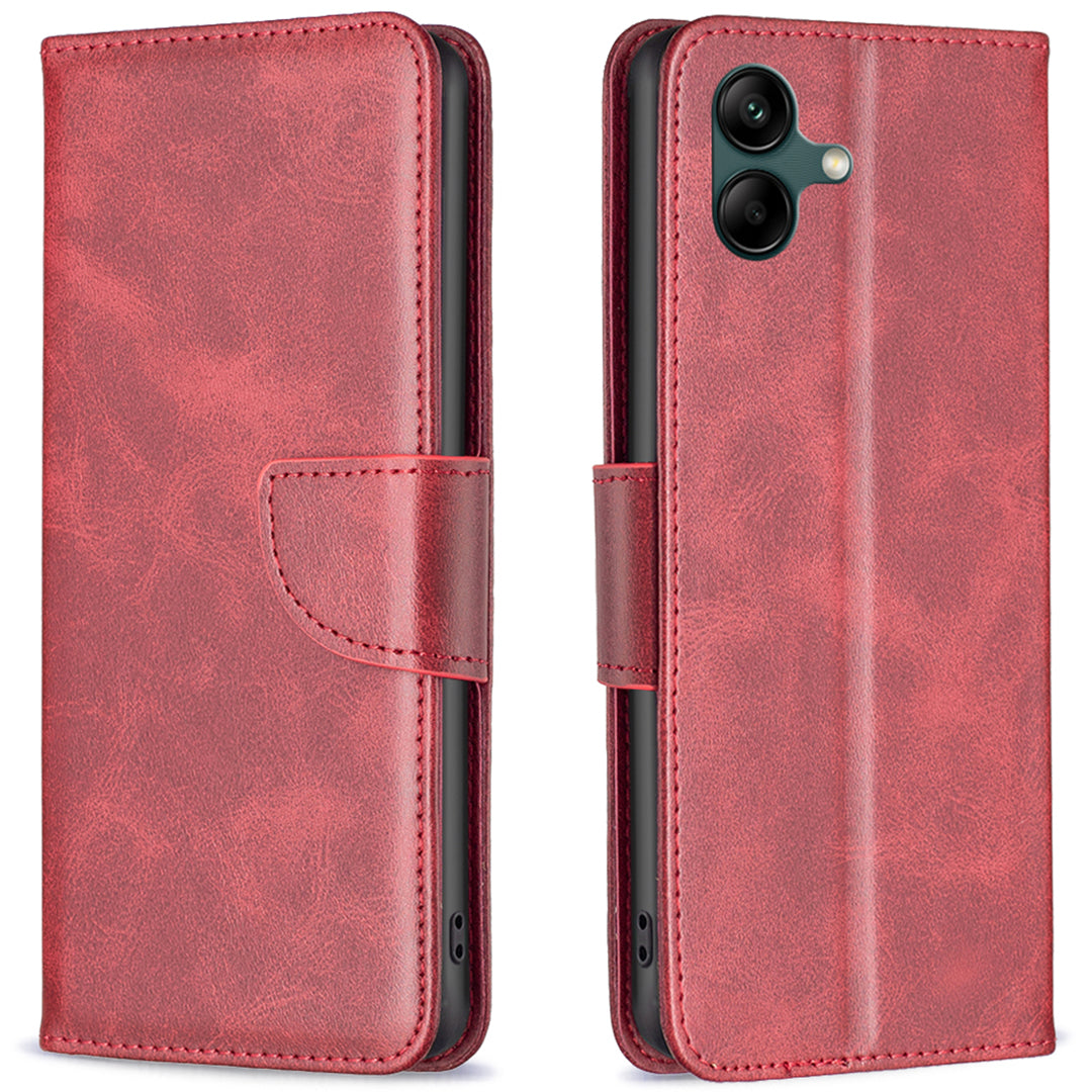 For Samsung Galaxy A06 Case Wallet Stand Folio Flip PU Leather Phone Cover - Red
