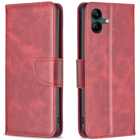For Samsung Galaxy A06 Case Wallet Stand Folio Flip PU Leather Phone Cover - Red