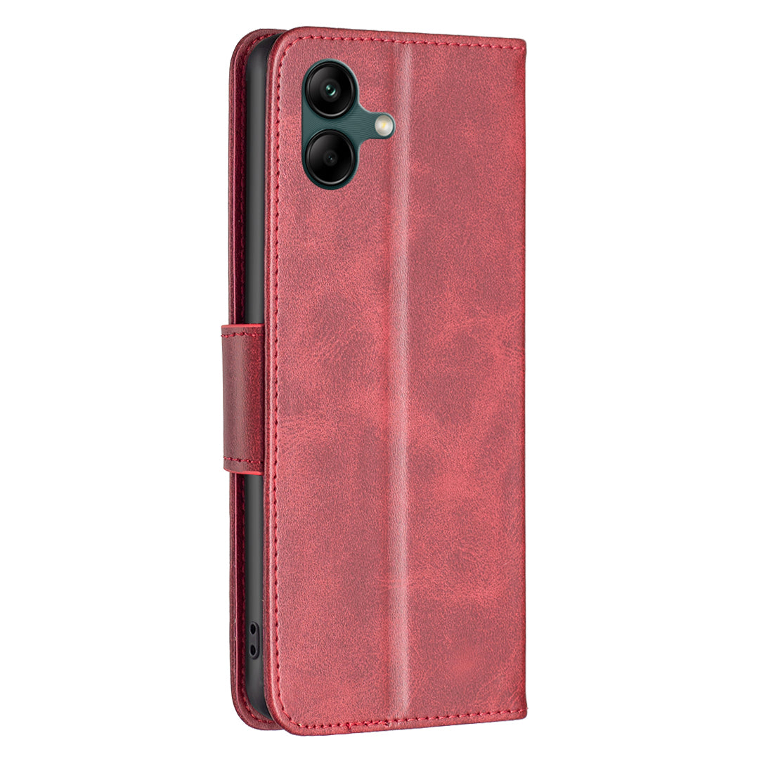 For Samsung Galaxy A06 Case Wallet Stand Folio Flip PU Leather Phone Cover - Red