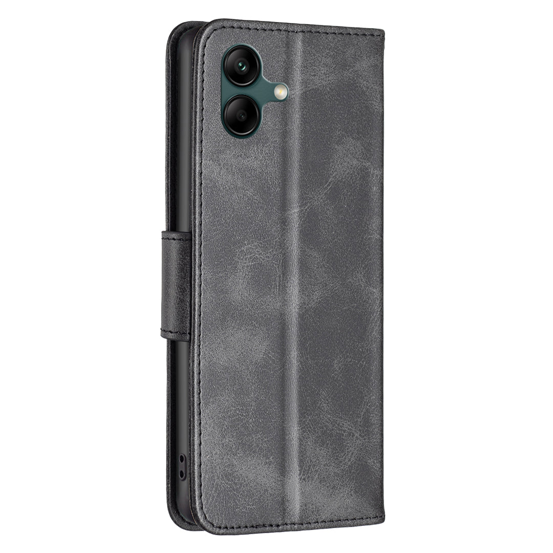For Samsung Galaxy A06 Case Wallet Stand Folio Flip PU Leather Phone Cover - Black