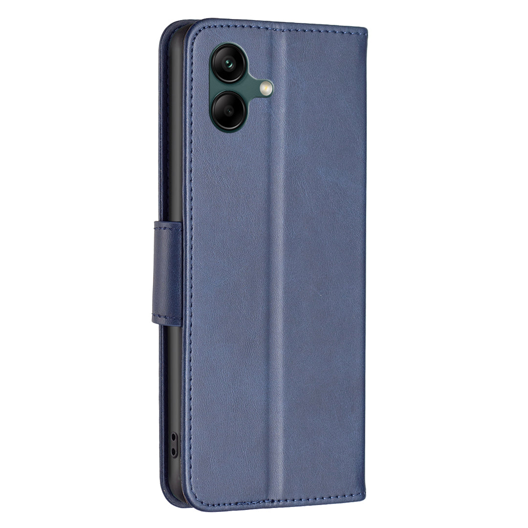 For Samsung Galaxy A06 Case Wallet Stand Folio Flip PU Leather Phone Cover - Blue
