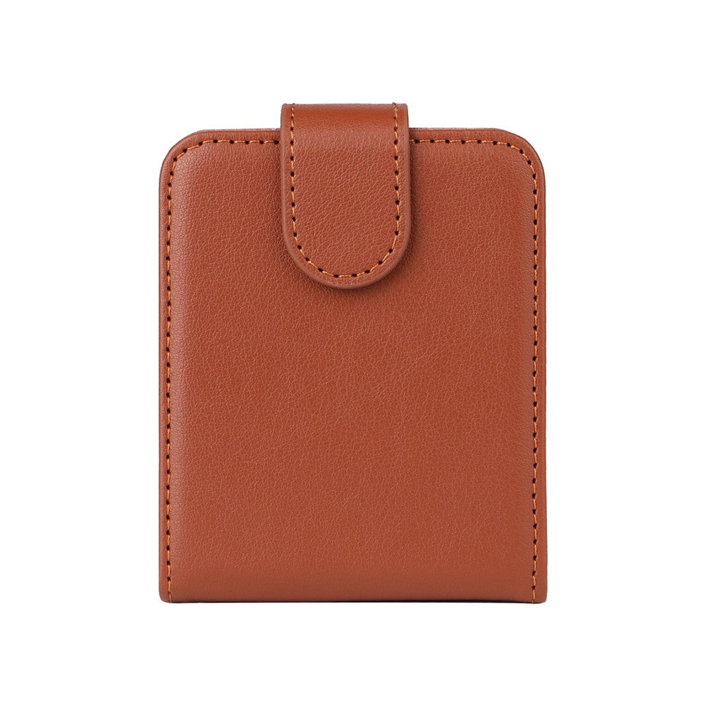For Samsung Galaxy Z Flip7 FE 5G / Z Flip6 5G Case PU Leather Card Holder Folding Phone Cover - Brown