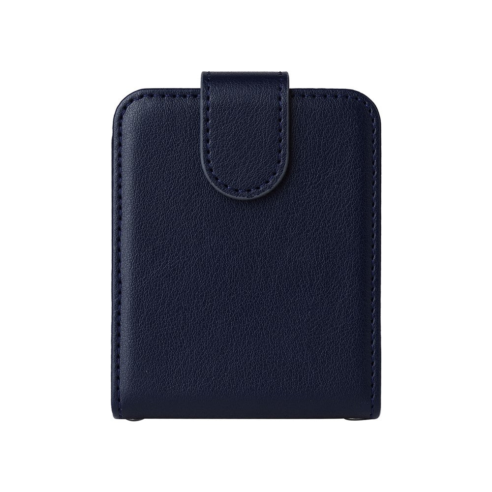 For Samsung Galaxy Z Flip7 FE 5G / Z Flip6 5G Case PU Leather Card Holder Folding Phone Cover - Blue