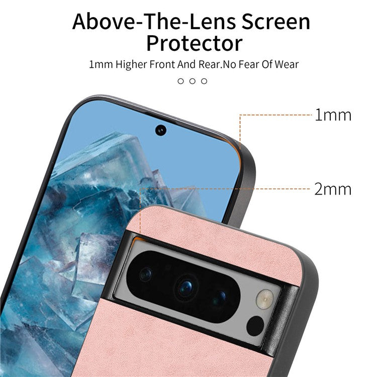 For Google Pixel 8 Pro Leather Back Case Compatible with MagSafe Skin-touch Phone Cover - Pink