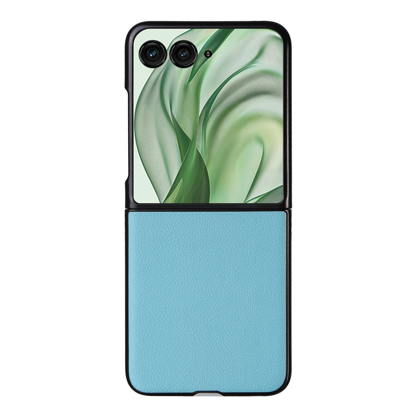 For Motorola Razr 50 Ultra 5G Case Litchi Texture Leather+Hard PC Phone Cover - Baby Blue