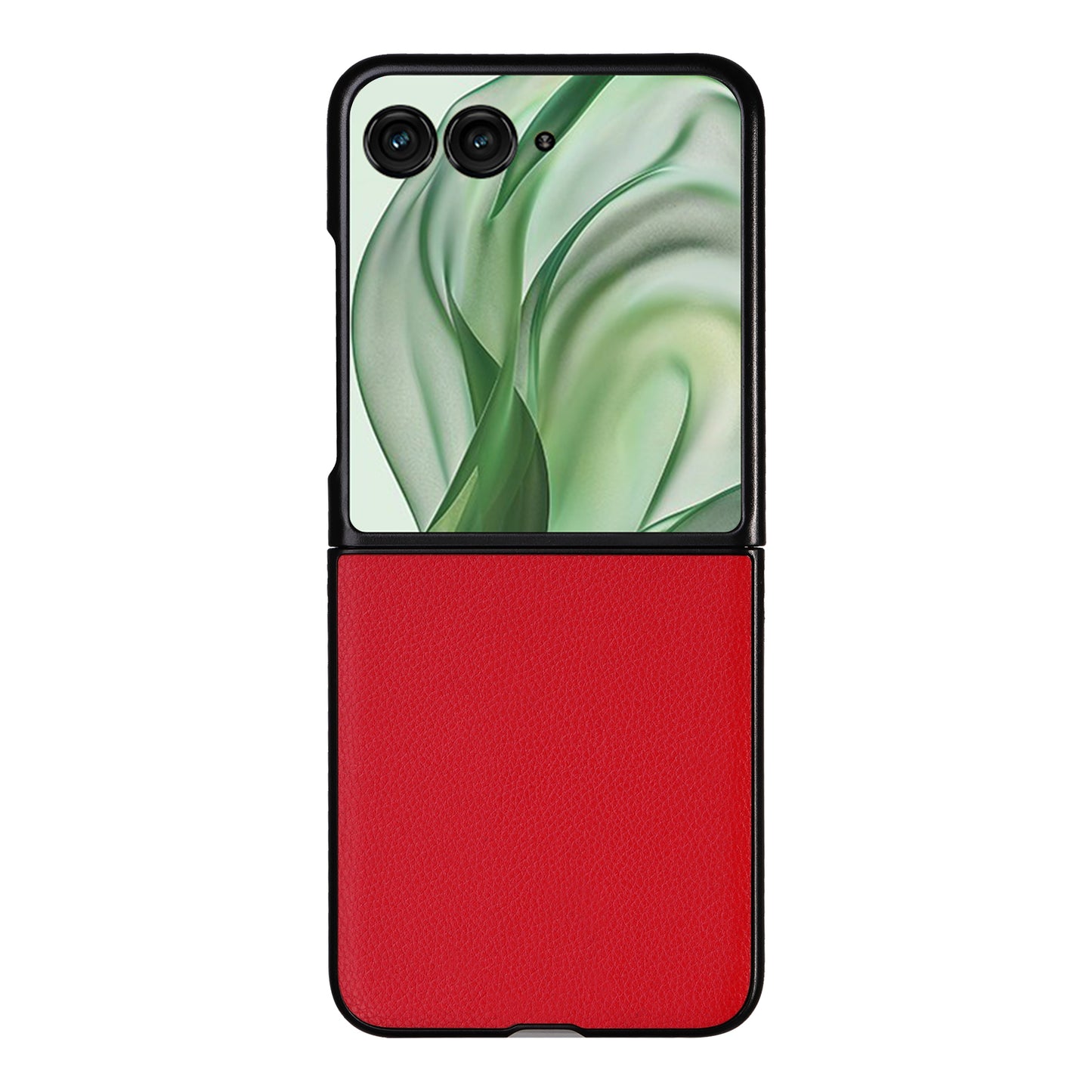 For Motorola Razr 50 Ultra 5G Case Litchi Texture Leather+Hard PC Phone Cover - Red