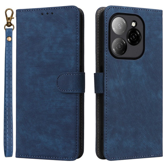 For TECNO Spark 20 Pro 5G / KJ8 Case RFID Blocking PU Leather Wallet Phone Cover - Blue