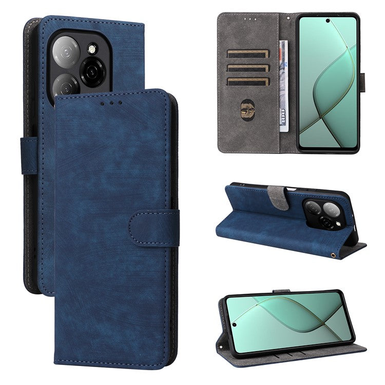 For TECNO Spark 20 Pro 5G / KJ8 Case RFID Blocking PU Leather Wallet Phone Cover - Blue