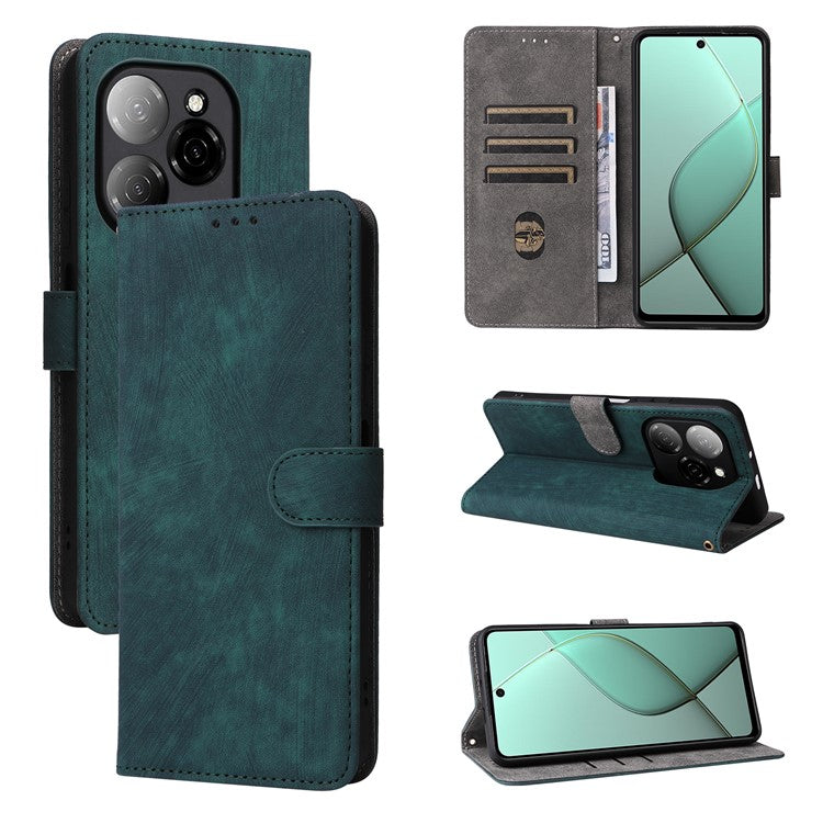 For TECNO Spark 20 Pro 5G / KJ8 Case RFID Blocking PU Leather Wallet Phone Cover - Green