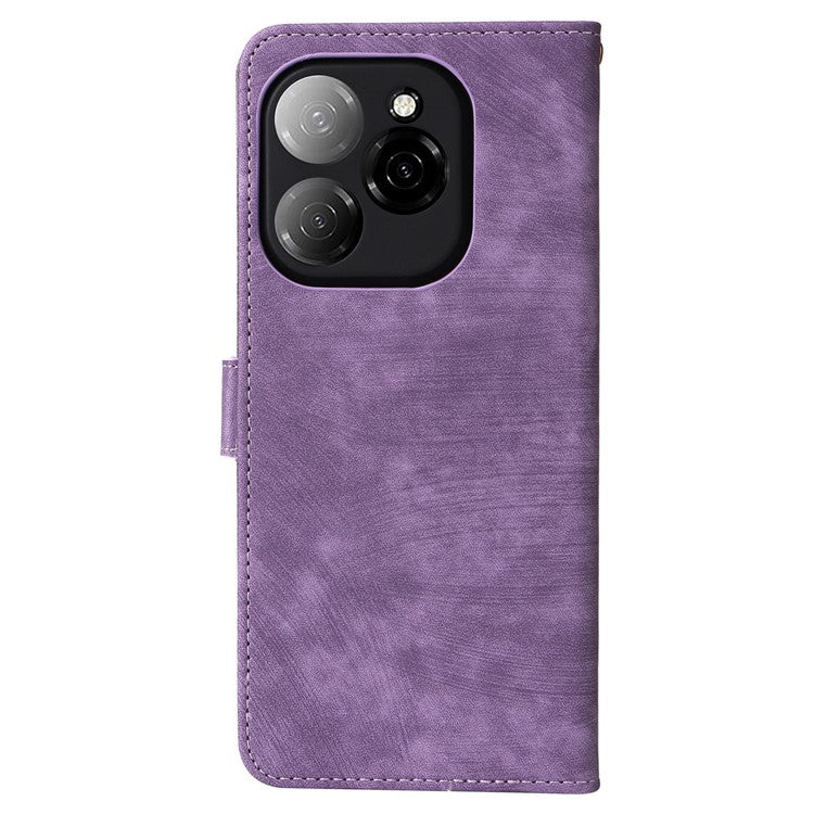 For TECNO Spark 20 Pro 5G / KJ8 Case RFID Blocking PU Leather Wallet Phone Cover - Purple