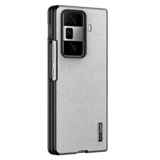 For Honor Magic Vs3 5G Case PU Leather+PC+TPU Back Phone Cover Wood Texture - Grey