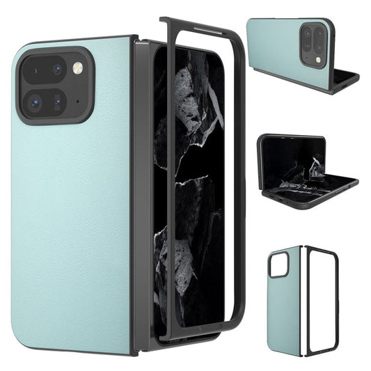 For Google Pixel 9 Pro Fold 5G Case Anti-Scratch PU Leather Coated PC Phone Cover - Baby Blue