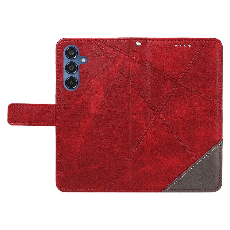 For Samsung Galaxy M35 5G Case Folding Stand Leather Geometric Wallet Phone Cover - Red