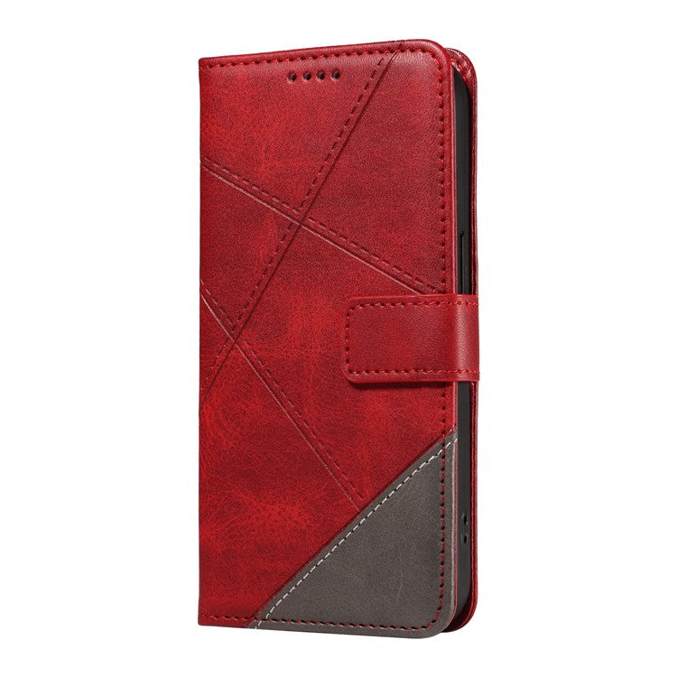 For Samsung Galaxy M35 5G Case Folding Stand Leather Geometric Wallet Phone Cover - Red