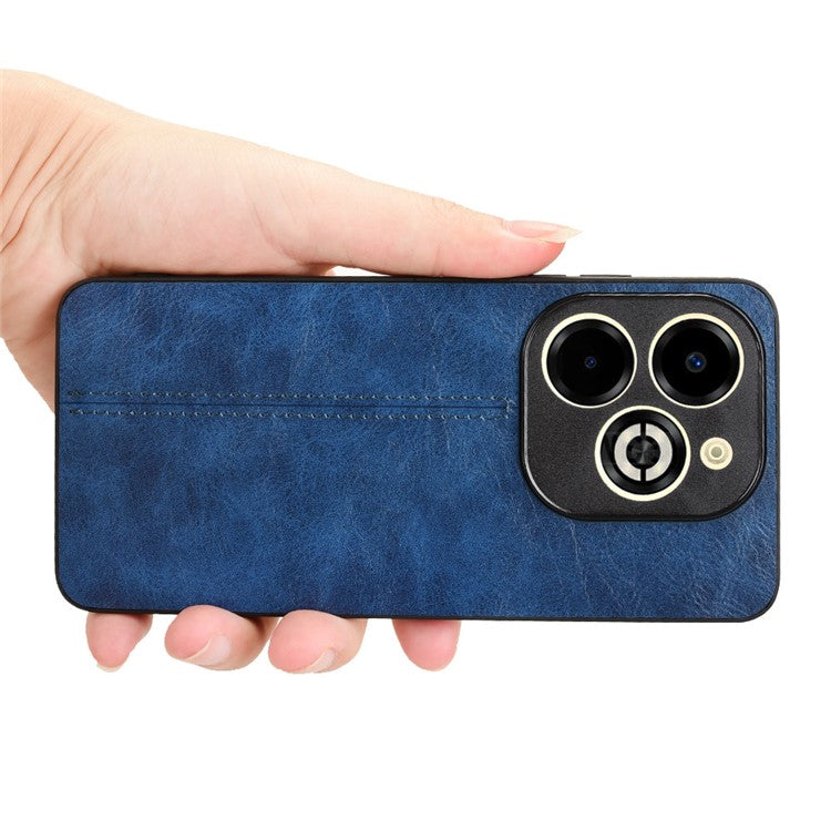 For Infinix Smart 8 Plus / 8 Pro 4G Case Stitching Line PU Leather+PC+TPU Phone Cover - Blue