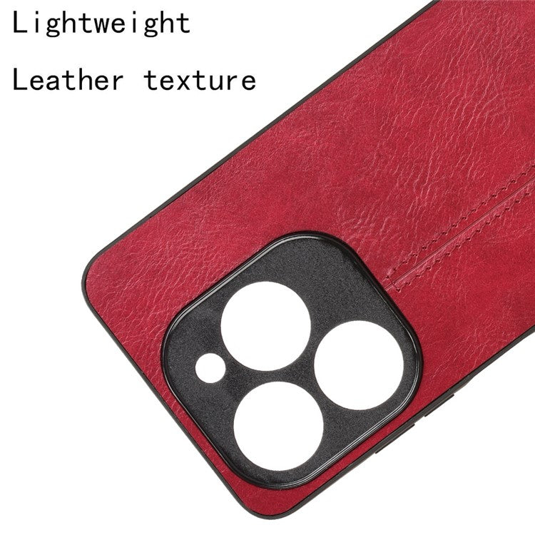 For Infinix Smart 8 Plus / 8 Pro 4G Case Stitching Line PU Leather+PC+TPU Phone Cover - Red