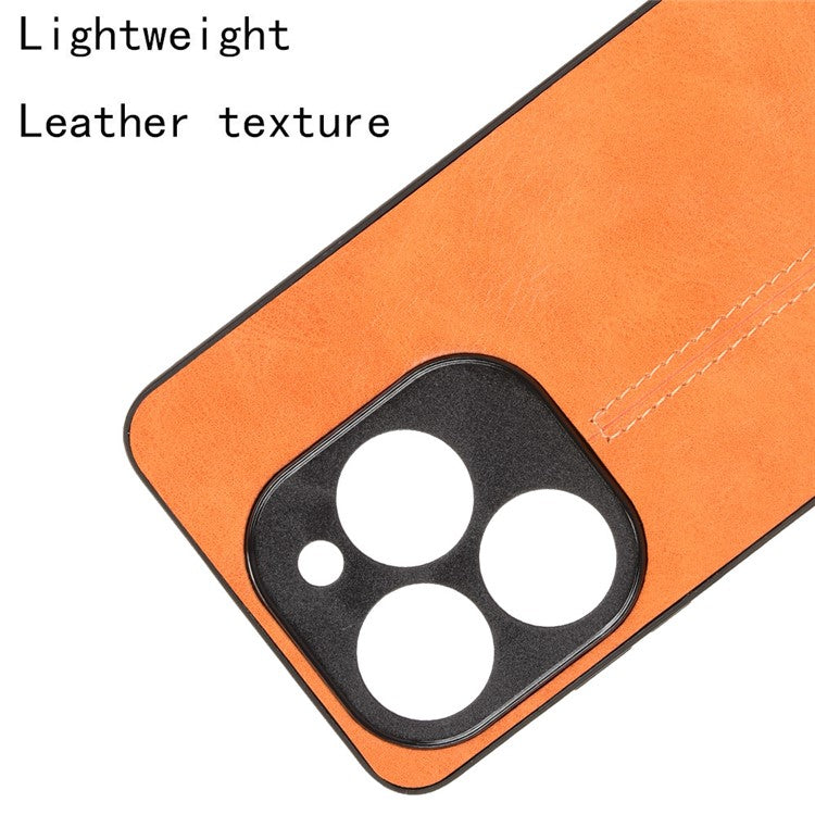 For Infinix Smart 8 Plus / 8 Pro 4G Case Stitching Line PU Leather+PC+TPU Phone Cover - Orange