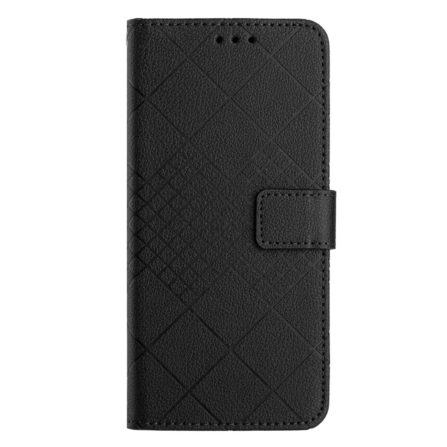 HT06 For Samsung Galaxy A06 Case PU Leather Wallet Flip Folio Phone Cover - Black