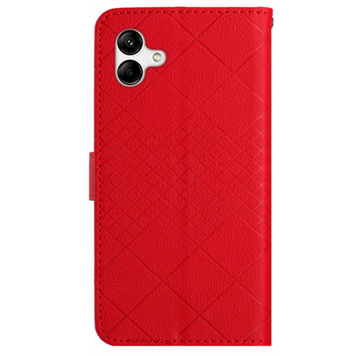 HT06 For Samsung Galaxy A06 Case PU Leather Wallet Flip Folio Phone Cover - Red